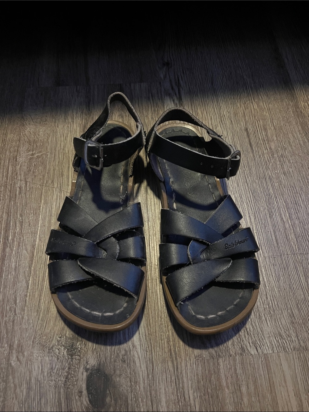 Salt Water Sandals by Hoy Kids Black Braided Leather Sandals